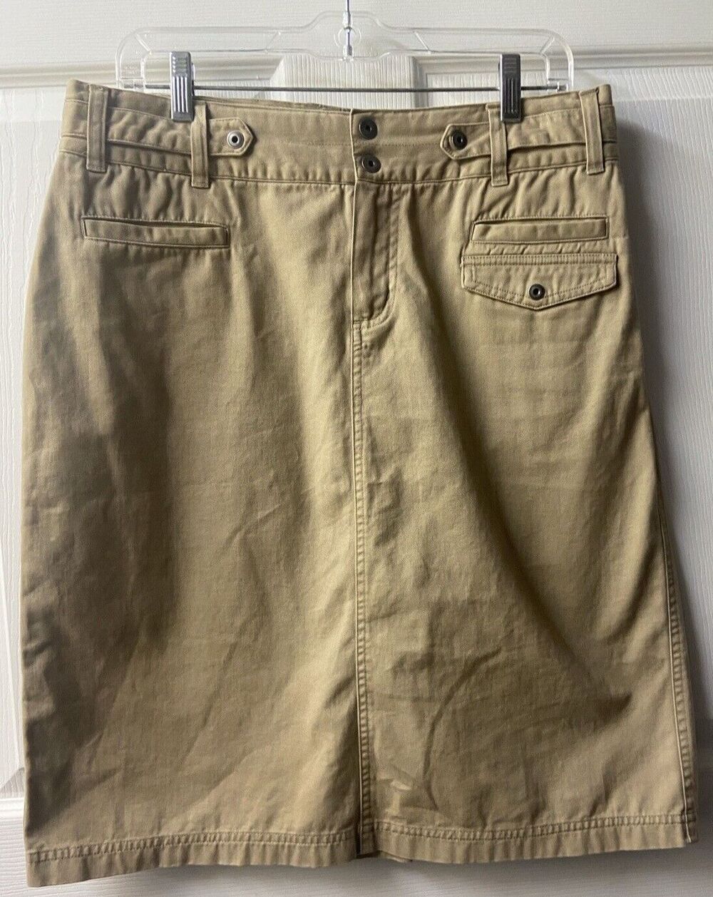 Columbia Canvas Flat Front Skirt Womens Size 12 Vintage Classic Preppy Sporty